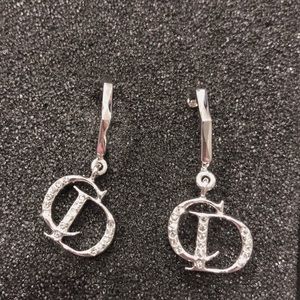 Dior Crystal Logo Earrings